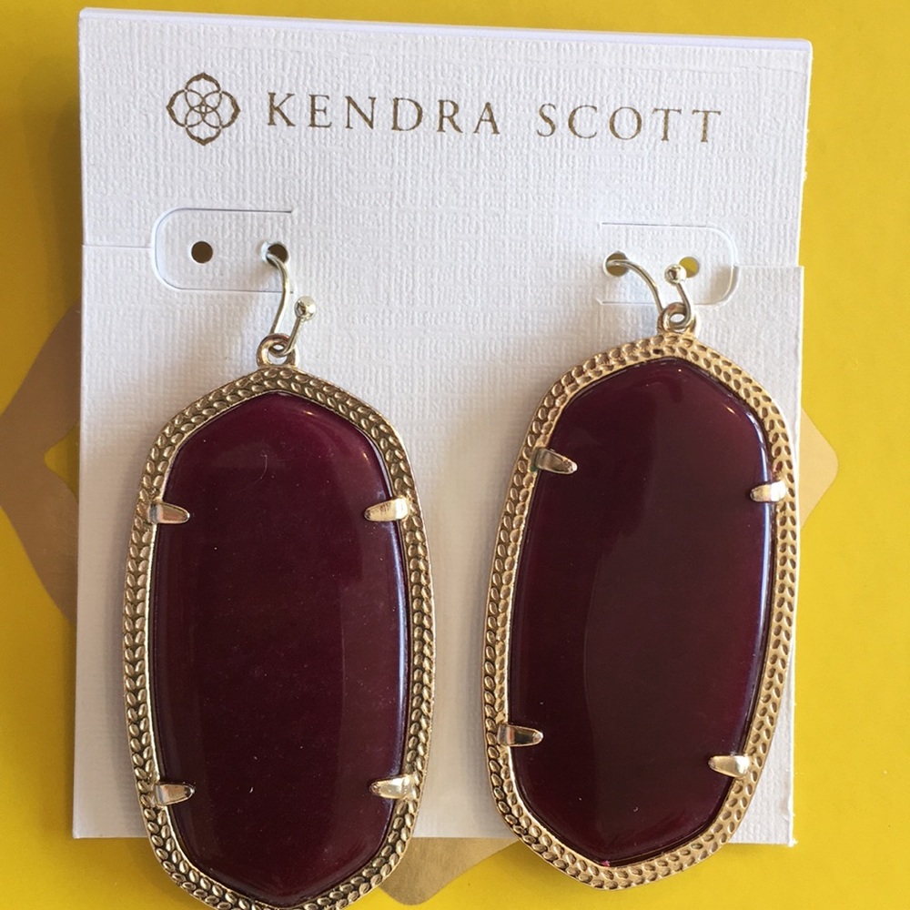 Kendra Scott Danielle Maroon Jade and Gold